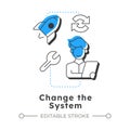 Change system modern linear concept icon Royalty Free Stock Photo