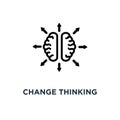 change thinking icon. change thinking concept symbol design, vec