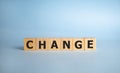 Change word concept on blue background, strategy sign Royalty Free Stock Photo