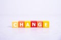 change word concept, strategy business concept on white Royalty Free Stock Photo