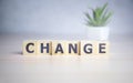 CHANGE word made with building blocks, managment concept Royalty Free Stock Photo