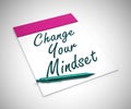 Change your mindset concept means thinking positive with new habits - 3d illustration Royalty Free Stock Photo