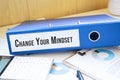 CHANGE YOUR MINDSET words on labels with document binders Royalty Free Stock Photo