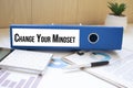 CHANGE YOUR MINDSET words on labels with document binders Royalty Free Stock Photo