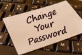 Change your password text note Royalty Free Stock Photo