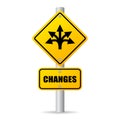 Changes ahead vector road sign