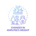 Changes in amputee weight concept icon