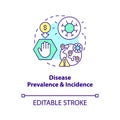 Changes in disease prevalence and incidence concept icon