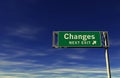 Changes Freeway Exit Sign