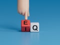 changes IQ (Intelligence Quotient) to EQ (Emotional Intelligence Quotient) Royalty Free Stock Photo