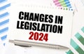 CHANGES IN LEGISLATION 2024 on paper with charts and pen Royalty Free Stock Photo