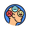 changes mood behavior disease symptom color icon vector illustration