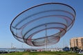 She Changes sculpture by Janet Echelman at a roundabout in Porto, Portugal Royalty Free Stock Photo