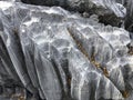 Changes, sharpness, formations, crevices, corrugated and sharp structures in stones Royalty Free Stock Photo