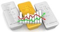 Changes in the value of precious metals Royalty Free Stock Photo