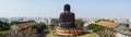 Changhua cityscape panorama view with the back of Baguashan great Buddha statue in Taiwan