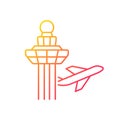 Changi airport control tower gradient linear vector icon