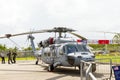 Sikorsky MH-60S Seahawk Attack Helicopter Of United States Marine Corps On Display In Singapore Airshow.