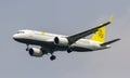 Changi Airport, Singapore - ?October 5, 2018 : Royal Brunei Airlines Airbus A320-251N Landing At Changi Airport, Singapore.