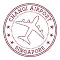 Changi Airport Singapore stamp.