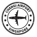 Changi airport singapore stamp on white background. changi airport singapore logo. airport stamp sign. Singapore aerodrome symbol