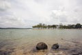 Changi Point Beach with Ubin Island View Royalty Free Stock Photo