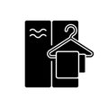 Changing cabin black glyph icon