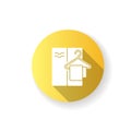 Changing cabin yellow flat design long shadow glyph icon