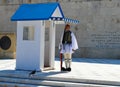 Changing of Ceremonial Elite infantry Evzones near parliament in Athens, Greece on June 23, 2017. Royalty Free Stock Photo