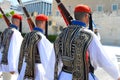 Changing of Ceremonial Elite infantry Evzones near parliament in Athens, Greece on June 23, 2017. Royalty Free Stock Photo