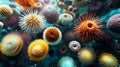 Changing the color and texture of the shells of sea urchins due to ocean acidification. The concept of environmental damage and