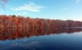 The changing colors at autumn. Stump pond New York