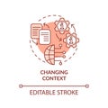 Changing context terracotta concept icon
