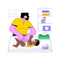 Changing diaper isolated cartoon vector illustrations.