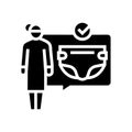 changing diapers glyph icon vector illustration