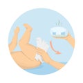 Changing diapers illustration.