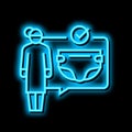 changing diapers neon glow icon illustration