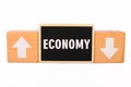 Changing Economy rate trend goes down or up. Royalty Free Stock Photo