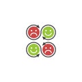 Changing emotions, moody, mood booster. Vector icon template Royalty Free Stock Photo