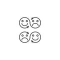 Changing emotions, moody, mood booster. Vector icon template Royalty Free Stock Photo