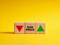 Changing gas price trend goes down or up. Gas price level. Energy resources crisis Royalty Free Stock Photo