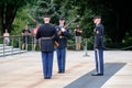 Changing of the guard at the Tomb of the Unknown at Arlington National Cemetery Royalty Free Stock Photo