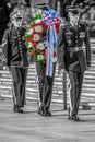 Changing of the guard at the Tomb of the Unknown Soldier at Arlington National Cemetery Royalty Free Stock Photo