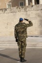 Changing the guard at the Tomb of the Unknown Soldier in Athenes Royalty Free Stock Photo