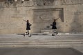 Changing the guard at the Tomb of the Unknown Soldier in Athenes Royalty Free Stock Photo