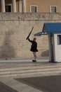 Changing the guard at the Tomb of the Unknown Soldier in Athenes Royalty Free Stock Photo