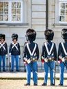 Changing of the guards at the Amalienborg Castle in Copenhagen in Denmark