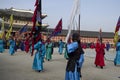 Changing guards performance at Gyeongbokgung Palace Korea