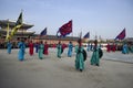 Changing guards performance at Gyeongbokgung Palace Korea