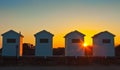 Changing House or Outhouse at Sunset